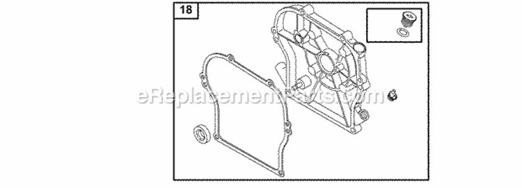 Crankcase CoverSump Diagram and Parts List for  Briggs and Stratton Engine